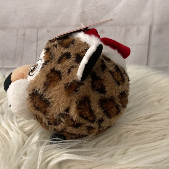 Pet Factory Holiday Squeaky Leopard Dog Toy Ball - Picture 2 of 8